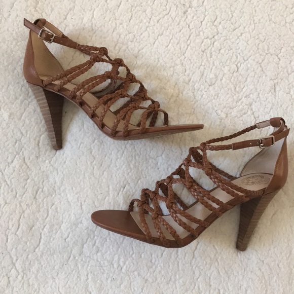 NWOB | Vince Camuto | Tan Strappy Open Toe High Heel Size 8 - Picture 4 of 16